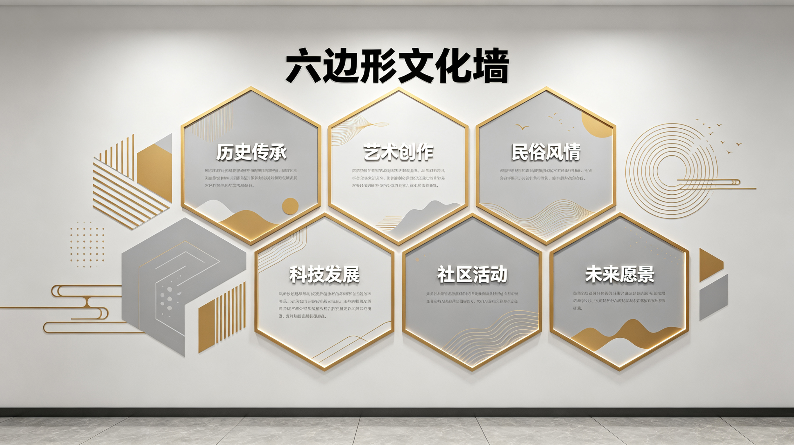 滁州企业文化墙 | 六边形信息美学